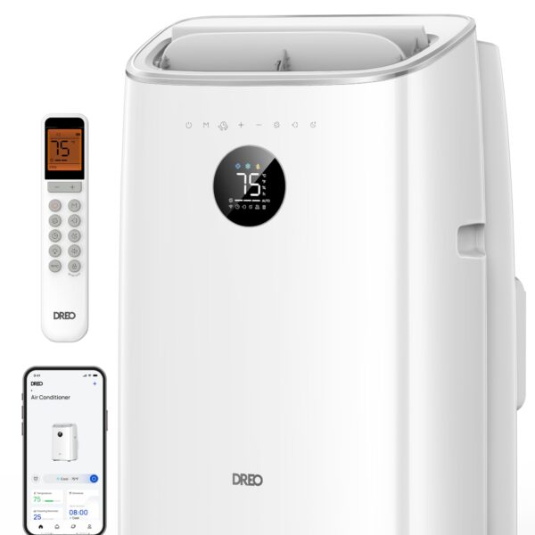 Aire acondicionado portátil inteligente DREO DR-HAC008S White 8000 BTU ASHRAE 5000 BTU DOE sin drenaje silencioso 45dB c