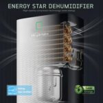 Deshumidificador HOGARLABS 3434 80 Pintas Energy Star con Manguera de Drenaje y Control Inteligente de Humedad para Sóta