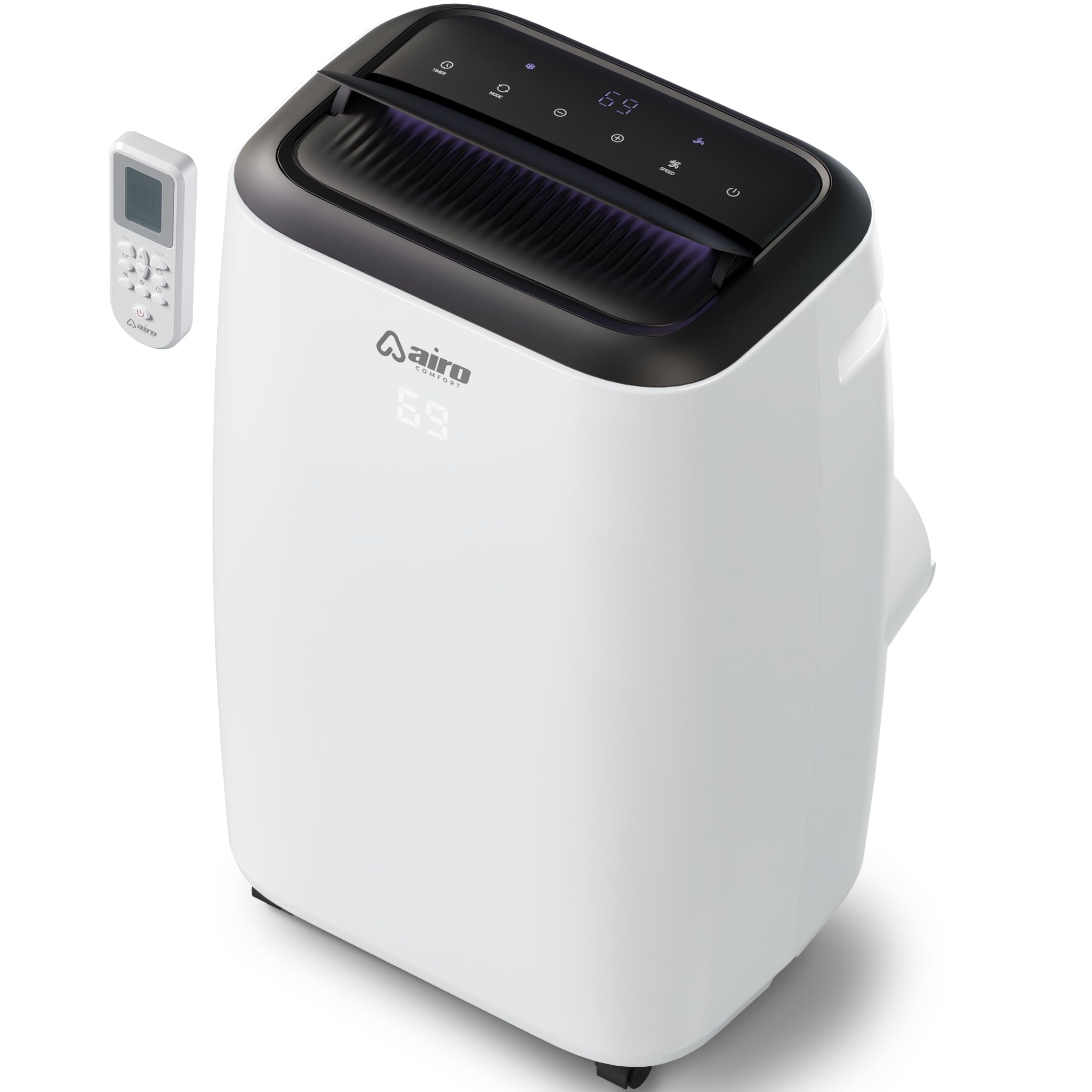 Version 1.0.0 Aire acondicionado portatil AIRO Comfort AC 8000 BTU con control remoto y kit de instalacion