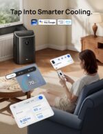 Aire acondicionado portátil Dreo DR-HAC008S 8000 BTU sin drenaje 45 dB silencioso negro control por app voz y mando a di