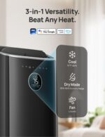 Aire acondicionado portátil Dreo DR-HAC008S 8000 BTU sin drenaje 45 dB silencioso negro control por app voz y mando a di