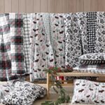 Juego de edredón Eddie Bauer Revman International USHSA91311155 King ropa de cama suave estampado floral Woodblock negro
