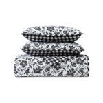 Juego de edredón Eddie Bauer Revman International USHSA91311155 King ropa de cama suave estampado floral Woodblock negro