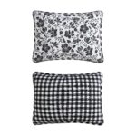 Juego de edredón Eddie Bauer Revman International USHSA91311155 King ropa de cama suave estampado floral Woodblock negro