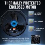Ventilador de Pared Tornado HI-FAN-24HVWM-WR-1P-HEX2 24 Pulgadas Metal IPX4 3 Velocidades 7700 CFM Certificado UL para U