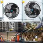 Ventilador de Pared Tornado HI-FAN-24HVWM-WR-1P-HEX2 24 Pulgadas Metal IPX4 3 Velocidades 7700 CFM Certificado UL para U