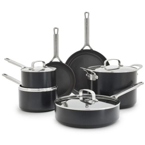 Batería de Cocina Juego de Ollas y Sartenes GreenPan Bobby Flay CC009758-001 Antiadherente de Cerámica Anodizado Duro 10