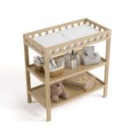 Storkcraft Cambiador Morningside (madera flotante), cambiador de bebé certificado GREENGUARD Gold, incluye cambiador de