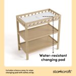Storkcraft Cambiador Morningside (madera flotante), cambiador de bebé certificado GREENGUARD Gold, incluye cambiador de