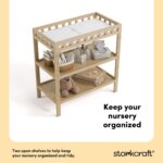 Storkcraft Cambiador Morningside (madera flotante), cambiador de bebé certificado GREENGUARD Gold, incluye cambiador de