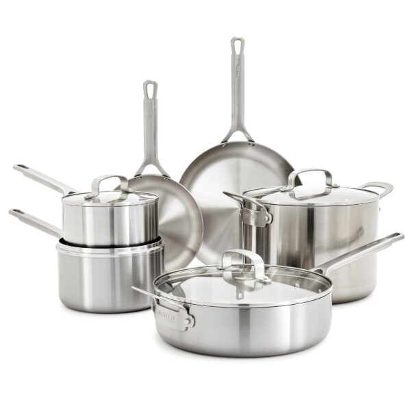 Batería de cocina juego de ollas y sartenes GreenPan Bobby Flay CC009760-001 acero inoxidable tres capas multiclad 10 pi