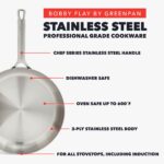 Batería de cocina juego de ollas y sartenes GreenPan Bobby Flay CC009760-001 acero inoxidable tres capas multiclad 10 pi