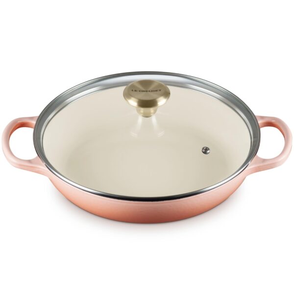 Cacerola estofadora redonda de hierro fundido esmaltado con tapa de vidrio Le Creuset 27180026423071 capacidad 2.1 litro