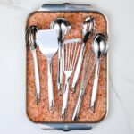 Juego de utensilios de cocina de acero inoxidable Hestan Culinary Provisions 49131 de 8 piezas con porta utensilios de p