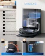 Robot Aspirador y Fregasuelos ECOVACS DEEBOT X9 Pro Omni, 16,600Pa, Rodillo OZMO Autolavable, ZeroTangle 3.0, Elevación