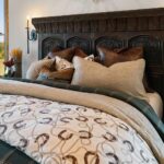 Juego de ropa de cama ecuestre Pierre HiEnd Accents TP2486CS-KG-OC tamaño King algodón satén marrón canela estampado her