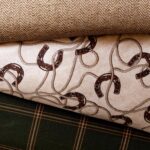 Juego de ropa de cama ecuestre Pierre HiEnd Accents TP2486CS-KG-OC tamaño King algodón satén marrón canela estampado her