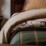 Juego de ropa de cama ecuestre Pierre HiEnd Accents TP2486CS-KG-OC tamaño King algodón satén marrón canela estampado her