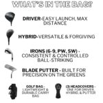Vice Golf Set completo de club Boost para hombre con bolsa de golf (mano derecha)