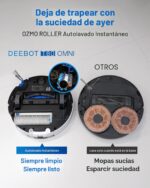 Robot Aspirador y Trapeador ECOVACS DEEBOT T80 Omni, Succión 18,000 Pa, Fregona Rodillo OZMO 220 RPM TruEdge, Navegación