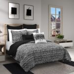 Juego de edredon Royal Court Dalton J. Queen New York 3109045TQLST 2 piezas individual individual XL negro