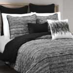 Juego de edredon Royal Court Dalton J. Queen New York 3109045TQLST 2 piezas individual individual XL negro