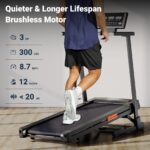Caminadora plegable THERUN TB1543B motor sin escobillas 3.0 HP inclinación automática 0% a 12% para casa