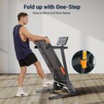 Caminadora plegable THERUN TB1543B motor sin escobillas 3.0 HP inclinación automática 0% a 12% para casa