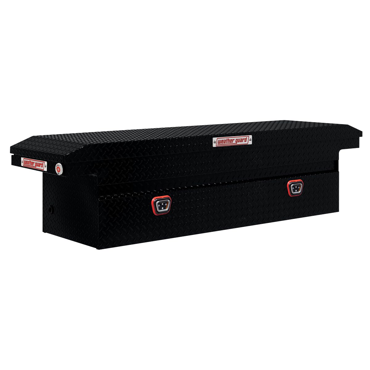 Version 1.0.0 Weather Guard Modelo 121-5-04 Caja de Camión tipo Sillín, Aluminio, para Camiones de Tamaño Completo, Perfil Bajo, Negro