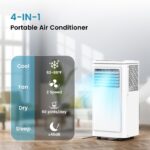 Aire acondicionado portátil COWSAR A5406-10K-CS 10000 BTU 4 modos enfría hasta 42 metros cuadrados control remoto pantal
