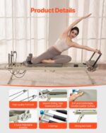 VEVOR Pilates Reformer Foldable, Suitable for Intermediate and Beginners Users, Pilates Equipment for Home Gym Studio Us