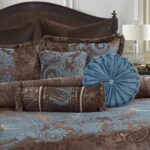 Juego de edredón paisley jacquard vintage 9 piezas TOPLUXE LM-Mehrangarh-King King con fundas europeas ropa de cama para