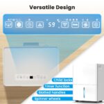 Deshumidificador Electactic D6550-ZA 50 Pintas para el Hogar, Cobertura 2300 pies², Tanque 4.8 L, Control de Humedad 30-