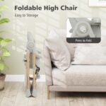 INFANS Silla alta para bebé, sillas altas para bebés y niños pequeños con respaldo de altura ajustable, reposapiés, band