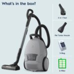 Aspiradora Canister con Bolsa Electrolux Ultimate800 EHVS80W5AG, HEPA, LED, Cable 6.4m, Boquilla 3 en 1