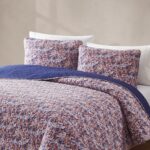 Juego de edredón floral algodón 3 piezas Lush Decor Triangle Home Fashions EACQT3PCKCU King Cal King morado estampado bo