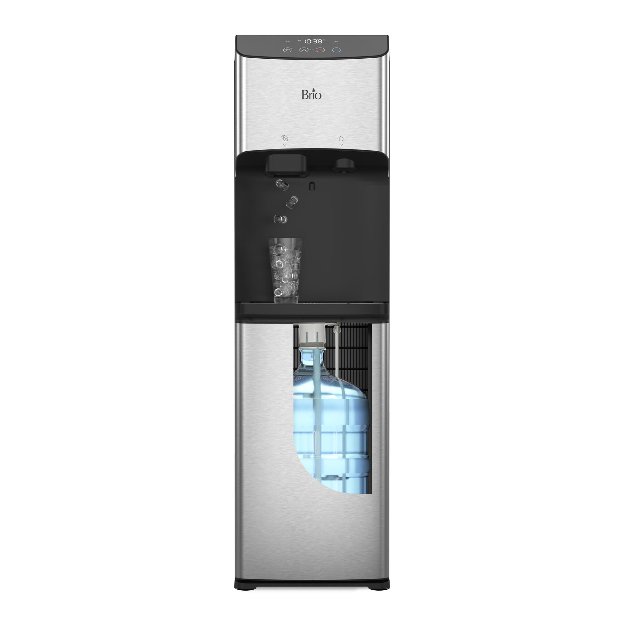 Version 1.0.0 Dispensador de agua con fábrica de hielo Brio CLBL520SCIC de carga inferior autolimpiante UV con pantalla táctil para ga