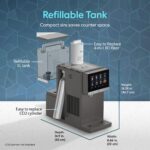 Dispensador de Agua con Gas y Purificador Brio Q60 CLCTPOU60UVRO1 de Mesa Sin Plomería con Tanque Recargable Ósmosis Inv