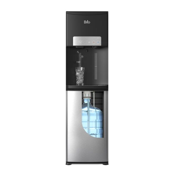 Dispensador enfriador de agua con máquina de hielo Brio CLBL420SCIC ICE 420 carga inferior para garrafón de 20 litros 5
