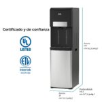 Dispensador enfriador de agua con máquina de hielo Brio CLBL420SCIC ICE 420 carga inferior para garrafón de 20 litros 5