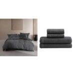 Paquete de ropa de cama individual XL Calvin Klein edredón jersey mezcla de algodón funda a juego sábanas de bolsillo pr