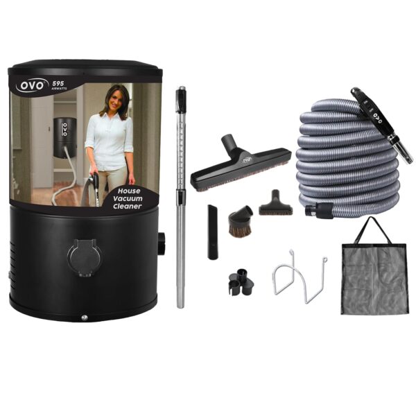 Aspiradora Central de Pared OVO PAK59D-40 595 Airwatts 18L uso con bolsas desechables kit accesorios 40 pies America del