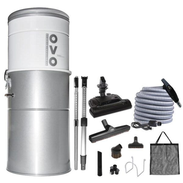 Aspiradora Central OVO PAK70CD 700W 35L Filtración Híbrida Kit Accesorios 40 pies