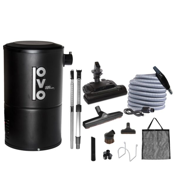 Aspiradora Central OVO PAK55CD 550 AW 18 litros bolsas desechables kit accesorios 30 pies 4 entradas