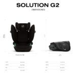 Cybex Solution G2 - Asiento elevador plegable con respaldo alto, ligero, apto para viajes, instalación de pestillo rígid