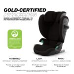 Cybex Solution G2 - Asiento elevador plegable con respaldo alto, ligero, apto para viajes, instalación de pestillo rígid