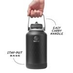Botella de agua deportiva termo Takeya 51365 acero inoxidable triple pared tapa con popote 64oz obsidiana