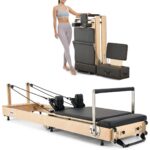 VEVOR Pilates Reformer, Reformer Pilates Machine with Cadillac Trapeze Table or Tower & Mat, Pilates Equipment for Home