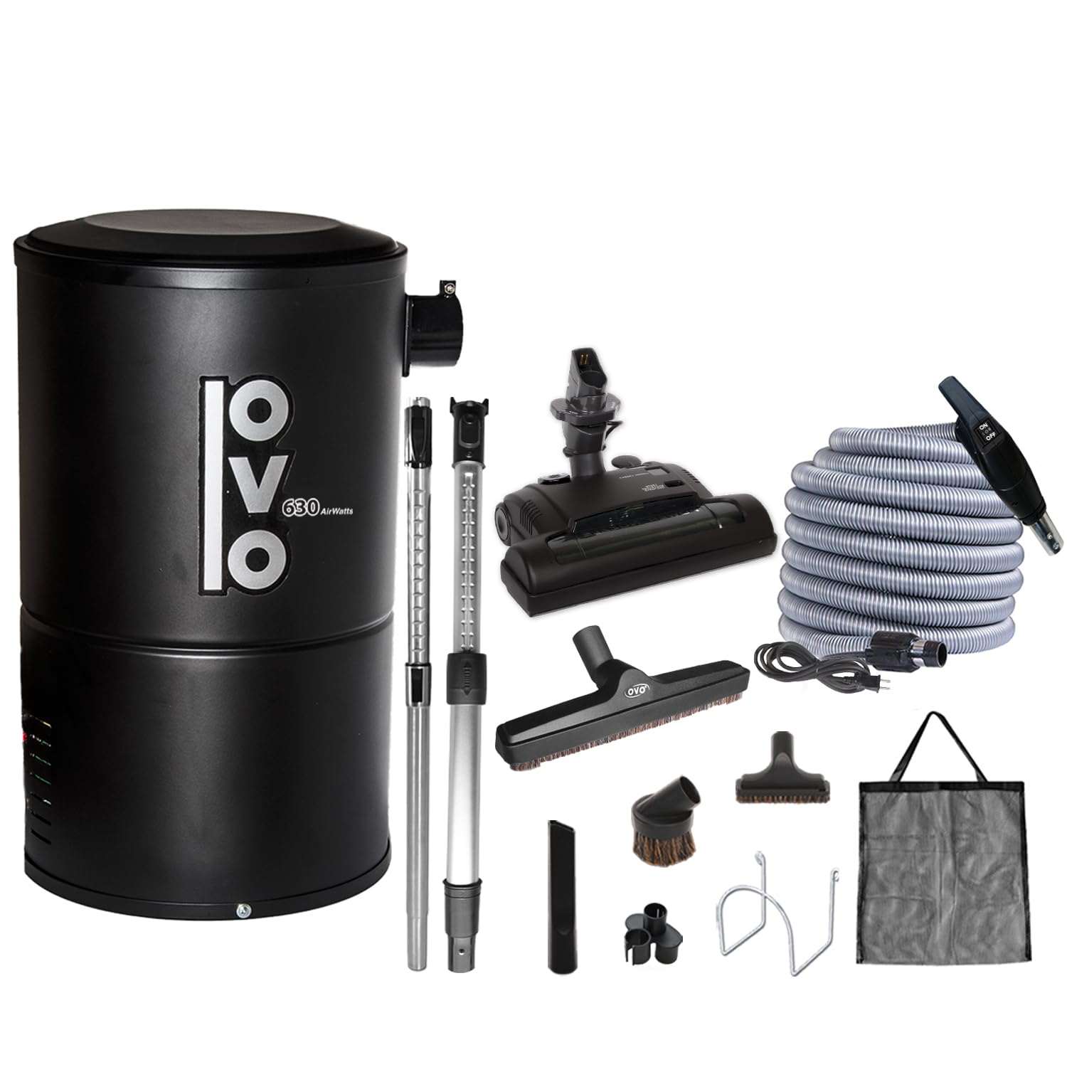 Version 1.0.0 Aspiradora Central Compacta OVO PAK63-.18D 630 Airwatts 18L Con Bolsa Desechable Kit Accesorios 30 pies