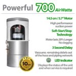 Aspiradora Central OVO OVO-700ST-.25H 700 AW Filtración Híbrida 25 L Cubre 7500 Pies Cuadrados
